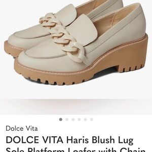 Dolce Vita Blush Platform Loafers with Chain